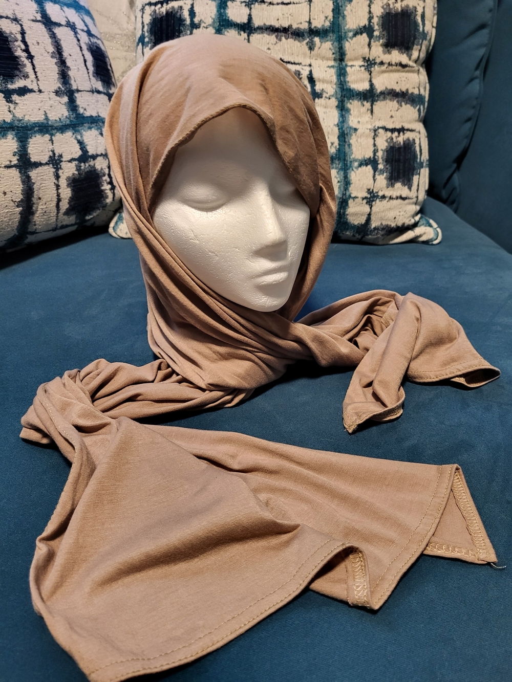 Cotton Jersey Scarf in Taupe